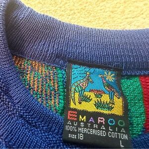 Emaroo Men’s Blue Mercerised Cotton Sweater - Size L